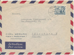 Czechoslovakia Air Mail Cover Sent To Denmark 5-11-1946 The Cover Is A Bit Folded Single Franked - Luftpost