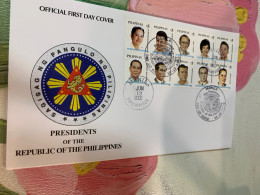 Philippines Stamp FDC 2002 The Presidents - Filipinas