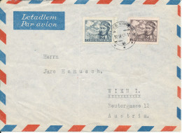 Czechoslovakia Air Mail Cover Sent To Denmark 10-9-1947 The Cover Is A Bit Folded And With Hinged Marks On The Backside - Poste Aérienne