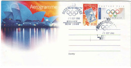 COV 994 - 184 OLIMPIC GAMES, Australia - Aerogramme Cover - Used - 2000 - Zomer 2000: Sydney