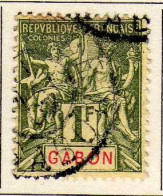 Gabon - (1904-07)  - 1 F. Type Groupe - Oblitere - Usati