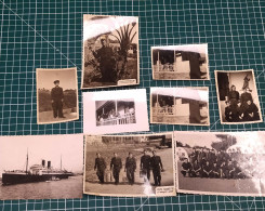 LOT DE 8 PHOTOS AVIATION GUERRE D'ALGERIE PLUS CARTE NAVIRE "GOUVERNEUR GENERAL CHANZY" 1949 - Aviazione