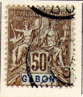 Gabon - (1904-07)  - 50 C. . Type Groupe -  Oblitere - Usados