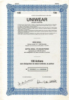 Titre De 1998 - UNIWEAR - - Bank & Insurance