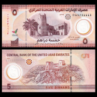 United Arab Emirates  2022 Plastic Banknotes Paper Money 5 Dirhams   Polymer  UNC 1Pcs Banknote - Emirati Arabi Uniti