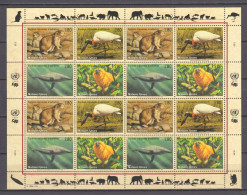 United Nations Geneva 1994 Kleinbogen Mi 245-248 MNH PRAIRY DOG - BLACK NECKED STORK BIRD - BLUE WHALE - TAMARIN MONKEY - Cigognes & échassiers