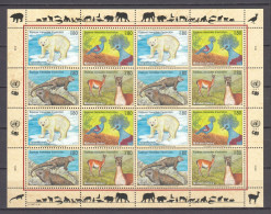 United Nations Geneva 1997 Kleinbogen Mi 305-308 MNH POLAR BEAR - CROWN PIGEON BIRD - SEA IGUANO - LAMA - Apen