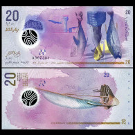 Maldives  2015  Plastic Banknotes Paper Money 20 Rufiyaa Polymer  UNC 1Pcs Banknote - Maldivas