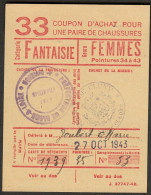 Coupon D'achat 1943 Cluny ( Saone-et-Loire ) " Chaussures Fantaisie Pour Femmes  " Carte Ravitaillement - Fiktive & Specimen