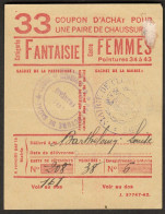 Coupon D'achat 1943 Cluny ( Saone-et-Loire ) " Chaussures Fantaisie Pour Femmes  " Carte Ravitaillement - Fiktive & Specimen