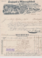 Litho Briefkopf: Rechnung Fr.Frank, Lahr.Baden - Essig-& Weinessigfabrik, Vom 7. Januar 1905 - 1900 – 1949