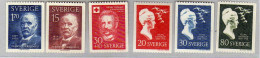 Suede - (1958-59) -  Physicien Arrhenius - Dunant -  Ecrivain Selma Lagerhof - Neufs** - MNH - Neufs