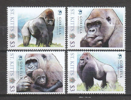 St Kitts - MNH Set GORILLA - Apen