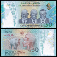 Namibia  2020 Plastic Banknotes Paper Money 30 Dollars Polymer UNC 1Pcs Banknote 30th Anniversary Of Independence - Namibia