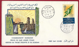 Egypte - Egypt FDC 1952 Commemoratif Naissance Prince Ahmed Fouad - Brieven En Documenten