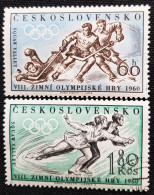 Tchécoslovaquie 1960 Winter Olympic Games - Squaw Valley, USA   Stampworld N° 1180 à 1181 Série Complète - Gebraucht