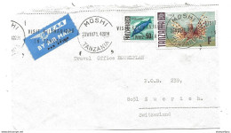 281 - 57 - Enveloppe Envoyée De Moshi En Suisse 1971 - étiquette Avion - Tanzanie (1964-...)