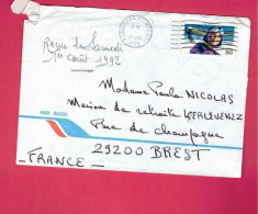Lettre De 1992 Pour La Frannce - YT N° PA 121 - Harriet Quimby - Briefe U. Dokumente