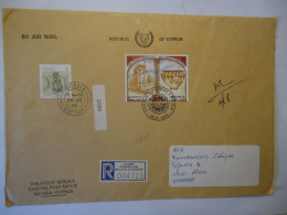 CYPRUS    COVER REGISTERED 1999 PAIR   4000 YEARS GREECE  POSTED GREECE - Sonstige & Ohne Zuordnung