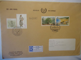 CYPRUS    COVER REGISTERED 1999 PAIR EUROPA ANIMALS TURTLES COSTUMES - Sonstige & Ohne Zuordnung