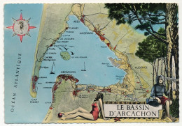 CPM - ARCACHON (Gironde) - (Carte) Du Bassin D'Arcachon - Arcachon
