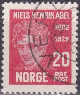 NO018C – NORVEGE - NORWAY – 1929 – NIELS HENRIK ABEL – SG # 215 USED - Gebraucht