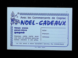 Carte Noêl-cadeaux, Les Commerçants De Cognac, 16, Charente - Ohne Zuordnung