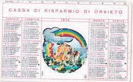 Calendarietto - Cassa Di Risparmio Di Orvieto - Anno 1974 - Petit Format : 1971-80