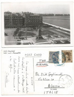 Egypt 4cot1948 Alexandria Zaghloul Statue B/w "By TWA" Airmail Pcard Used To Italy - Lettres & Documents