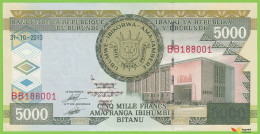 Voyo BURUNDI 5000 Francs 2013 P48c B235c BB UNC - Burundi