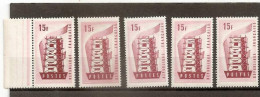 VARIETES SERIE N 1076 **  - 1 TB  FLAMME GRENAT AU LIEU DE ROUGE + 3 TBS AVEC FOND ROSE PALE - VISIBLE AU SCANN - Unused Stamps