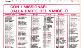 Calendarietto - Con I Missionari Dalla Parte Del Vangelo - Anno 1979 - Petit Format : 1971-80