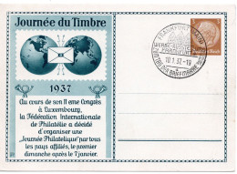 62152 - Deutsches Reich - 1937 - 3Pfg Hindenburg PGAKte "Tag Der Briefmarke" SoStpl FRANKFURT - TAG DER BRIEFMARKE - Dag Van De Postzegel