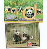 PANDA  2 Blocs  Neufs    Du Japon  Et De Coree - Blocks & Kleinbögen