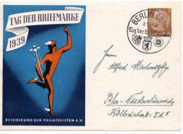 62155 - Deutsches Reich - 1939 - 3Pfg Hindenburg PGAKte "Tag Der Briefmarke" SoStpl BERLIN - TAG DER BRIEFMARKE - Journée Du Timbre