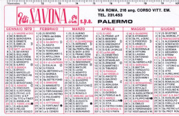 Calendarietto - F.lli Savona  -palermo - Anno 1979 - Petit Format : 1971-80