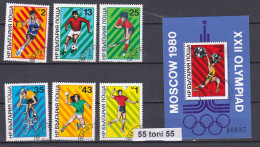 1980 OLYMPIC GAMES MOSKVA  ( V ) 6 V.+S/S- Used/oblit.(O)  BULGARIA / Bulgarie - Oblitérés