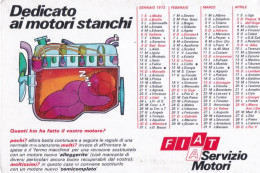 Calendarietto - Fiat A Servizio Motori - Anno 1972 - Tamaño Pequeño : 1971-80