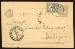 HUNGARY 1901. Nadrág, Uprated Ps Card To Germany - Cartas & Documentos