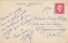 CP (La Plage Et Les Chalets) Obl. Querqueville Le 10/7/45 Sur 1f50 Dulac Rose N° 691 (Tarif Du 1/3/45) - 1944-45 Marianna Di Dulac