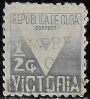 Cuba 1944 Used Postal Tax Stamp Victory Victoria 1/2 C [WLT1882] - Oblitérés