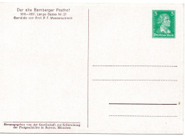 62164 - Deutsches Reich - 1927 - 5Pfg Schiller PGAAnsKte "Bamberger Posthof", Ungebraucht - Tarjetas