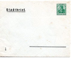 62165 - Deutsches Reich - 1910 - 5Pfg Germania PGAUmschlag "Stadtbrief", Etw Stockig, Ungebraucht - Covers