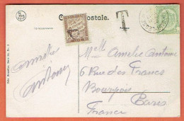 J - Relais - Sterstempel Han-sur-Lesse Vers Paris 1907 Sur CP Taxée Timbre Français - Sterstempels