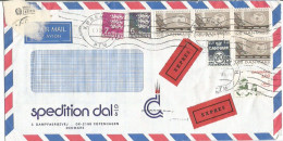 Danmark Airmail Express Sp. Delivery CV Kob 6jul1984 Rate Kr.19.20 In 8 Stamps + Label Delibvery Italy !! - Storia Postale