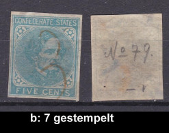 USA Confederate States 7 Gestempelt #E681b - 1861-65 Confederate States