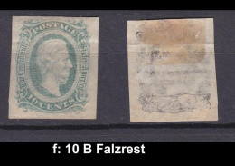 USA Confederate States 10 B Falzrest #E681f - 1861-65 Etats Confédérés