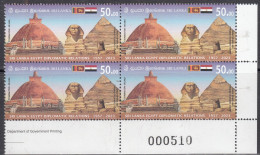 SRI LANKA 2023  Diplomatic Relations With EGYPT, Joint Issue, Block Of 4 With Printing Information In Margin, MNH(**) - Sri Lanka (Ceylan) (1948-...)