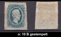 USA Confederate States 10 B Gestempelt.#E681o - 1861-65 Confederate States