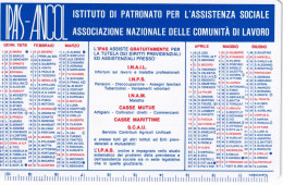 Calendarietto - Ipas - Ancol - Istituto Di Patronato Per L'assistenza Sociale - Roma - Anno 1975 - Small : 1971-80